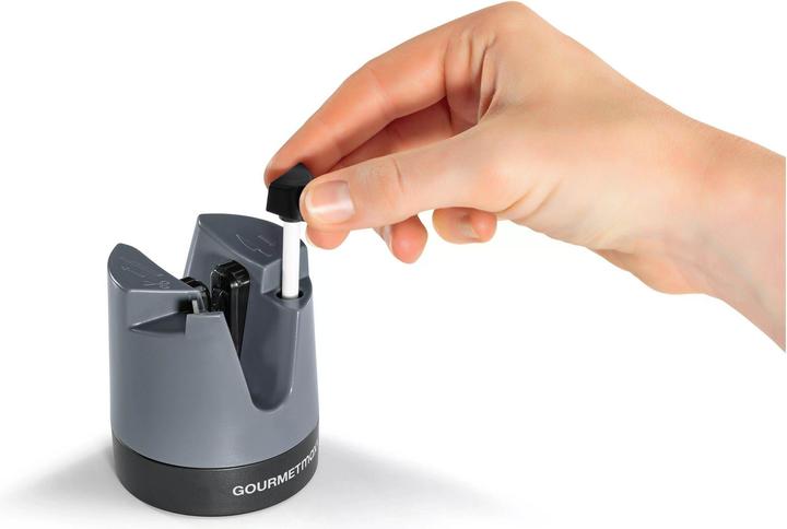 Actual product image Gourmetmaxx Knife sharpener 6.4 cm, anthracite/black, detail colour