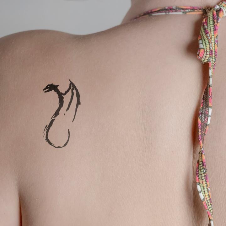Produktbild minink Temporäres Tattoo – Drache Flügel ausgefüllt