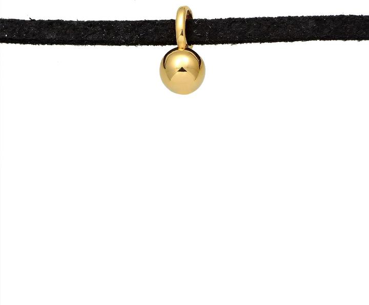 Image du produit Elli Collier Choker Velours Boule Geo Basic 925 Argent Sterling (Similicuir, Argent sterling 925, Pas de pierre, 32 cm)