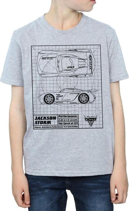 Immagine prodotto Disney Cars Jackson Storm Blueprint Maglietta Ragazzi (128)