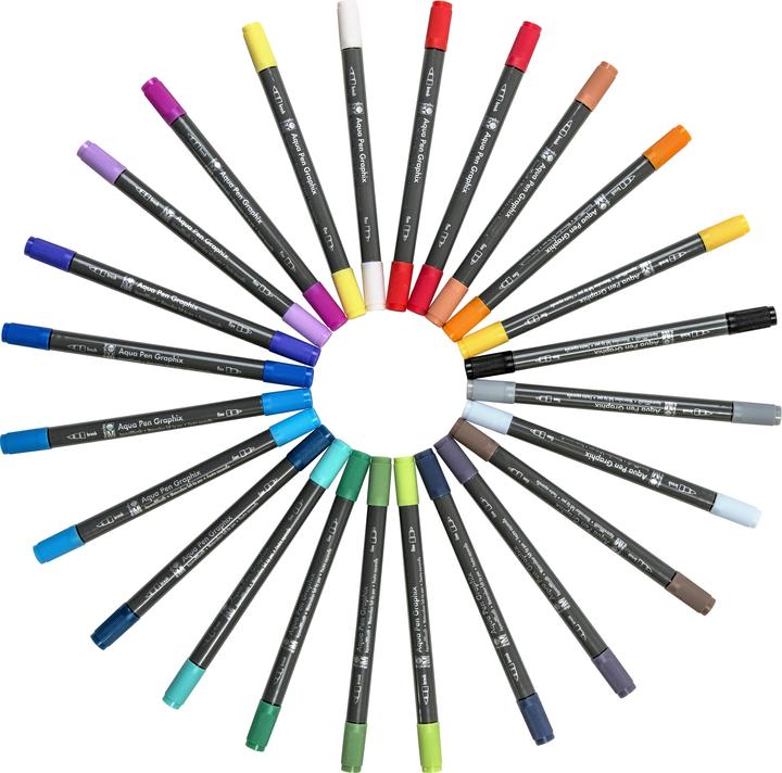 Produktbild Magni 0145000000106 - Aqua Pen Graphix, Octopy, 24 Aquarell-Filzstifte im Set mit brillanter Farbe (Mehrfarbig, 24 x)