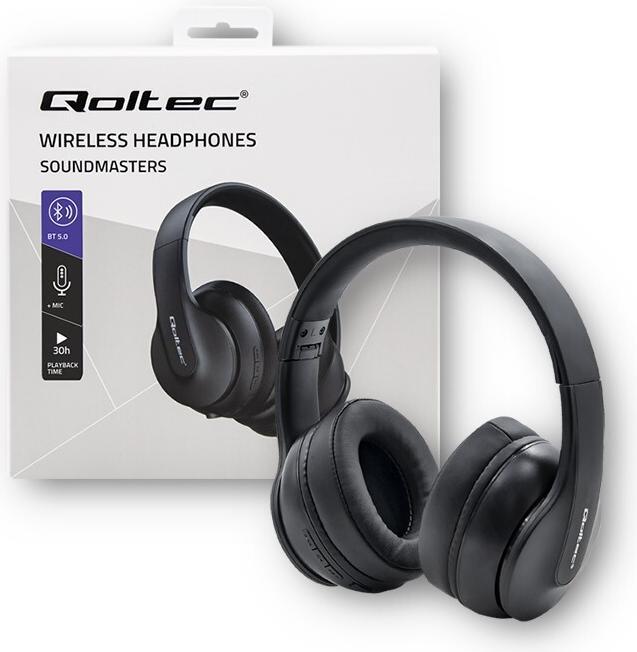 Actual product image Qoltec 50844 Wireless Headphones (30 h, Wireless)