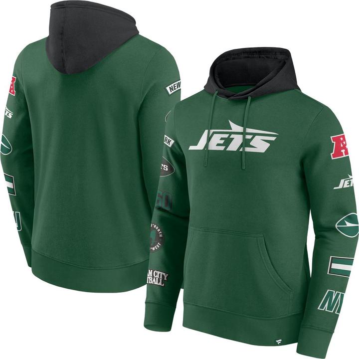 Immagine prodotto Fanatics Felpa con cappuccio con stampa sulle maniche dei New York Jets NFL - XL (XL)