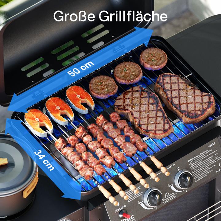 Produktbild Wiltec B-Ware Gas Grill mit Seitenbrenner (8.70 kW)
