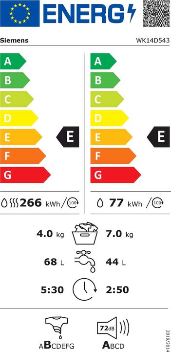 Energie-Label Siemens WK14D543