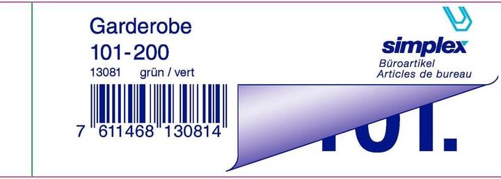 Actual product image Simplex Cloakroom blocks (100 x)