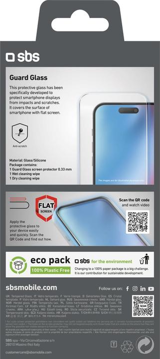 Produktbild SBS Glas-Displayschutz (1 Stück, Apple iPhone 16 Pro Max)