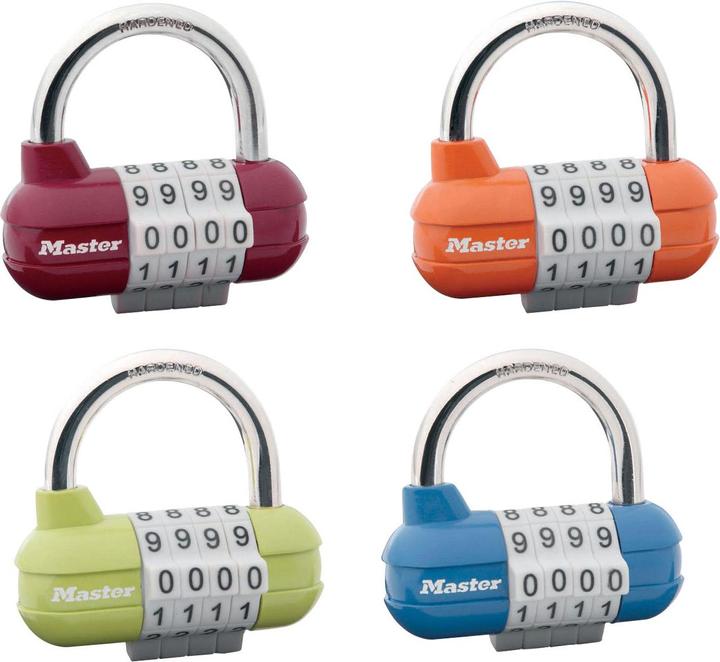 Master Lock Lucchetto sportivo Wide Pro con combinazione numerica regolabile individualmente vari colori