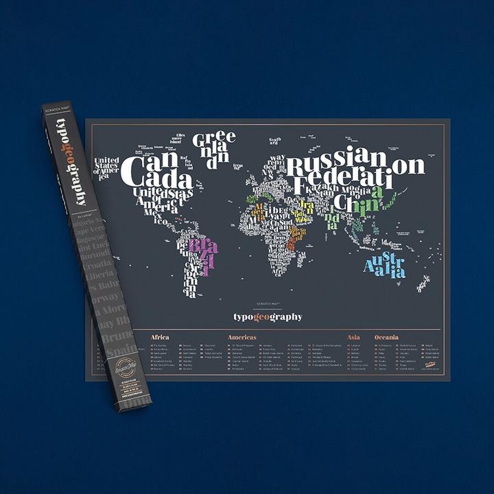 Image du produit Luckies Scratch Map Typogeographie (82 x 60 cm)