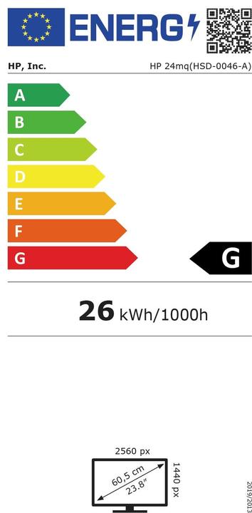 Energie-Label HP 24mq (2560 x 1440 Pixel, 24")