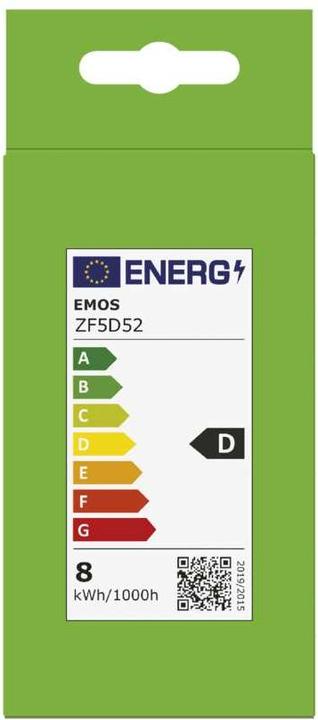 Energie-Label Emos LED Lampe Filament A60 / E27 / 7,8 W (75 W) / 1060 lm / Warmweiss (E27, 7.80 W, 1060 lm, 1 x, D)