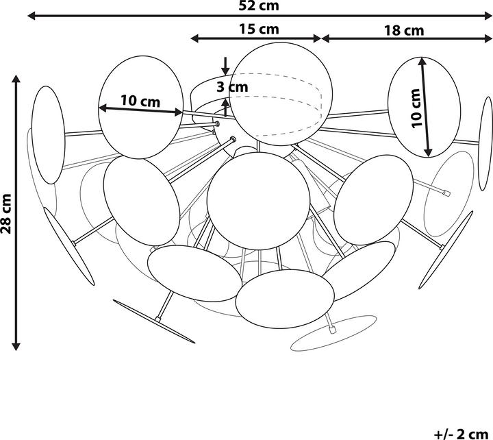 Immagine prodotto Beliani Plafoniera nera/oro a 3 luci geometriche MARITSA (E14)