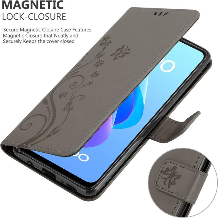 Immagine prodotto Cadorabo Custodia a libro floreale per Oppo A36 / A76 / A96 4G / K10 4G / Realme 9i (Realme 9i, Oppo A76, Oppo A36, Samsung Galaxy S10)