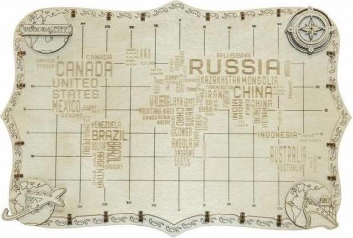 Image du produit WoodenCity Carte du monde Map Expedition Series Words
