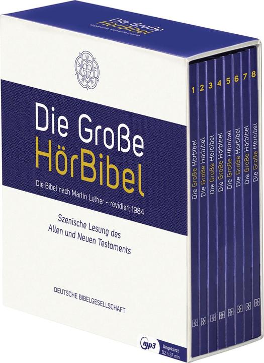 Produktbild Die Grosse HörBibel. Ungekürzte, szenische Lesung. 8 MP3-CDs (Christian Brückner, Philipp Schepmann, Michael Mendl, Marianne Rogée, Martin Luther, Deutsch)