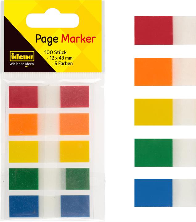 Idena Page Marker Strips 5 Farben (12 x 43 mm)