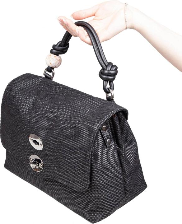 Actual product image Zanellato postina midollino s bag in raffia color black