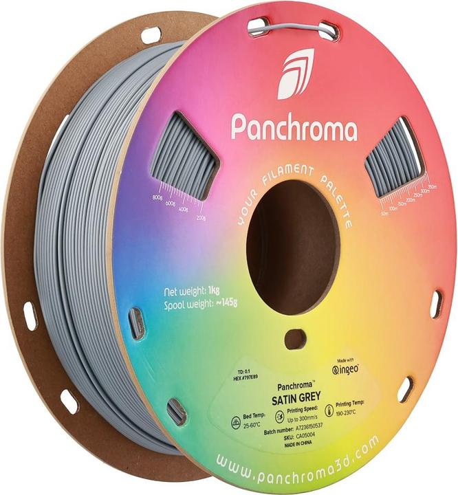 Actual product image Polymaker Panchroma™ PLA Satin (PLA, 1.75 mm, 1000 g, Grey)