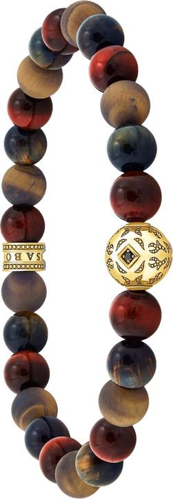 Immagine prodotto Thomas Sabo Bracciale con perle occhio di tigre placcato oro (19 cm, Argento 925, Doratura in oro giallo 750)