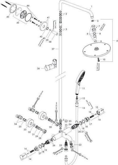 Produktbild hansgrohe HG Showerp RAINDANCE SELECT S 240 1jet DN 15, für Wanne chrom
