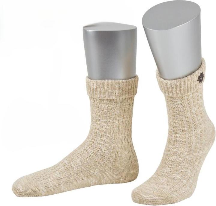 Lusana Trachtensocken mit Metalledelweiss – für Damen Herren verstärkt edel