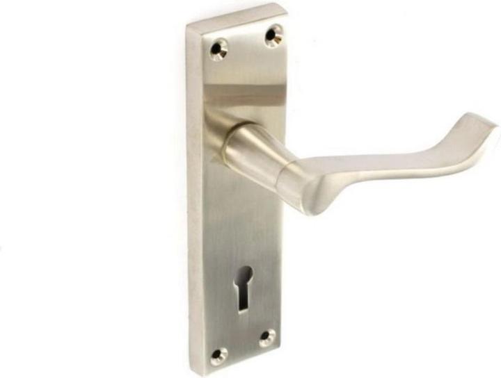 Securit Brushed Nickel Scroll Door Handle (Pack of 2) (Door handle)