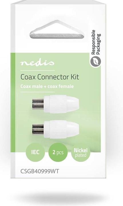 Image du produit Nedis Connecteur IEC (coaxial) Mach o + prise - droite 2 ON (Câble d'antenne)