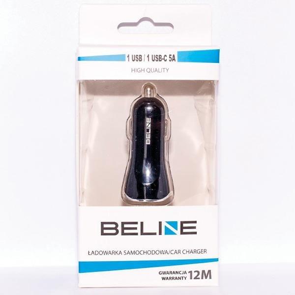 Produktbild Beline lad. sam. 1xUSB i 1xUSBC 5A 30W czarnyblack only head