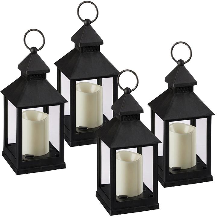 Actual product image Relaxdays Lantern with LED decorative candle, set of 4 (23 x 10 x 10 cm, 4 x)