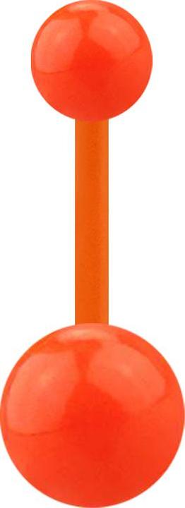 Star Piercing Banane orange mit zwei Kugeln (Acryl, ohne Messing)