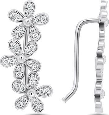 Immagine prodotto Brilio Argento - Teneri orecchini longitudinali in argento con fiori di zirconi EA225W
