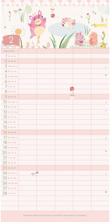 Actual product image Greenline Turnowsky 2025 family planner, 22x45cm, family calendar with efficient (22 x 45 cm, Hardcover, German)