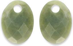 Sparkling Jewels Sparkling Eagem61-Mo Green Jade Oval Earring Pendants
