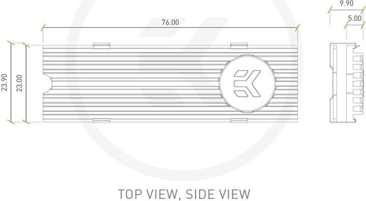 Actual product image EKWB EK-M.2 NVMe Heatsink - blue
