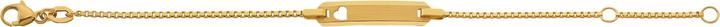 Caroussel ID-Bracelet Venezianer mit ausgestanztem Herz und diamantiertem Rand 14 cm (14 cm, Gold)