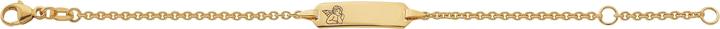 Caroussel ID-Bracelet Rundanker mit aufgelasertem Schutzengel 14 cm (14 cm, Gold)