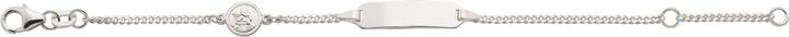 Caroussel ID-Bracelet Panzer mit integriertem Schutzengel 14 cm (14 cm, Silber)