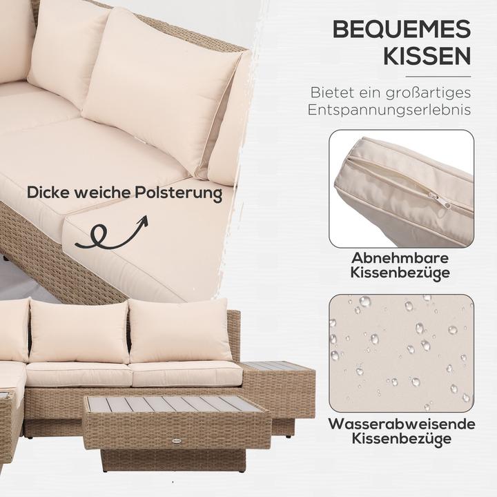 Produktbild Outsunny Luxus Polyrattan Loungeset
