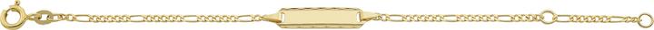 Caroussel ID-Bracelet Figaro, Schild mit diamantiertem Rand 14 cm (14 cm, Gold)