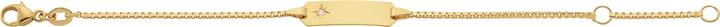 Caroussel ID-Bracelet Venezianer mit Brillant 0.0075 ct wsi 14 cm (14 cm, Gold)