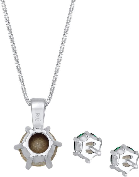 Image du produit Elli Set de bijoux en cristal Solitaire Chaîne Boucles d'oreilles Argent 925 (Argent sterling 925)