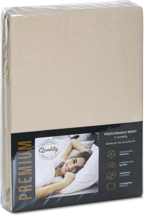Immagine prodotto Eurofirany Lenzuolo Jersey 90x200 cm in cotone elastico colore beige 190 g/m2 Eurofirana premium (90 x 200 cm)