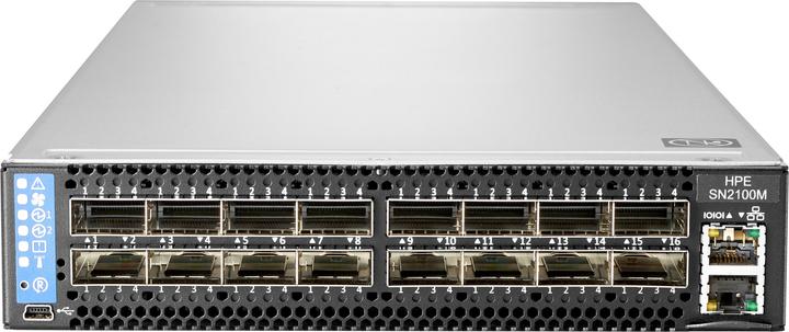 Produktbild HPE 100GbE 16QSFP28 Power to Connector Airflow Half Width Switch SN2100M with NVIDIA Cumulus (16 Ports)