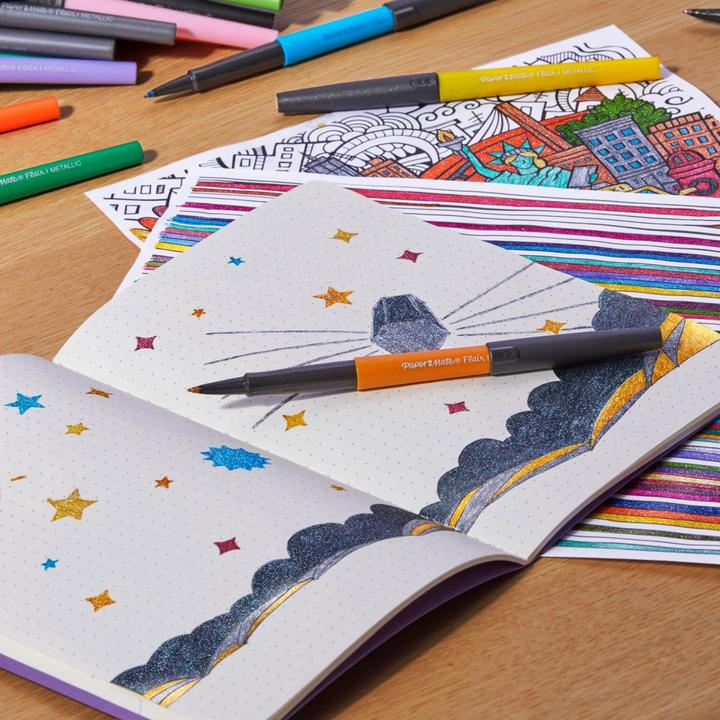 Image du produit Paper Mate Feutre Flair 6 pièces METALLIC M (Multicolore, 6 x)