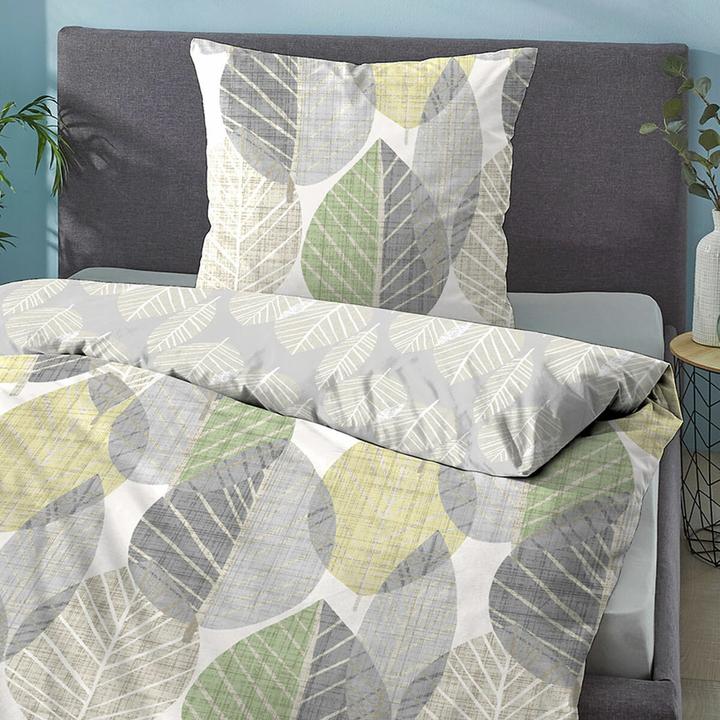 Produktbild Biberna Komfort Feinbiber Bettwäsche 4168-426 pistaziengrün (Bettwäsche Set, 155 x 220 cm, 80 x 80 cm)