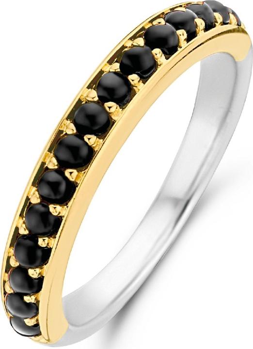 Ti Sento Milano Ring Onyx bicolor gelbvergoldet 12123BO (56, 925 Silber)