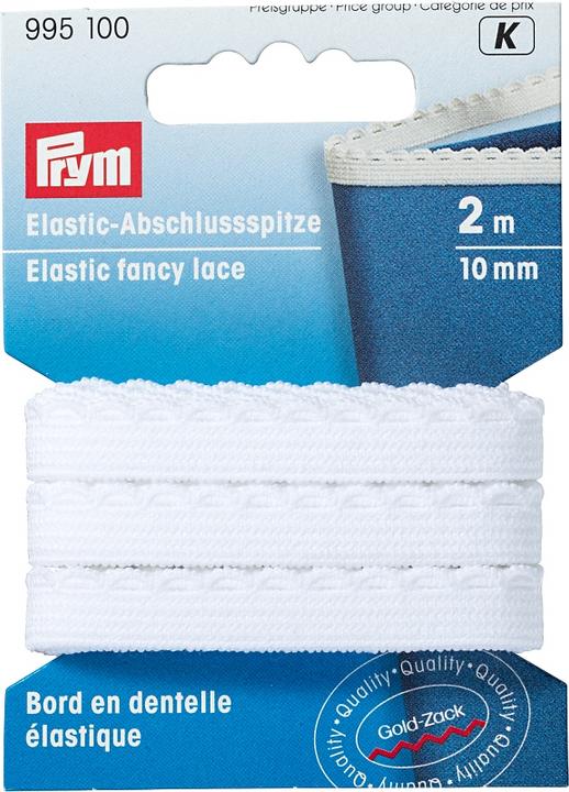 Produktbild Prym Elastic-Abschlussspitze, weiss 10 mm, Karte 2 m