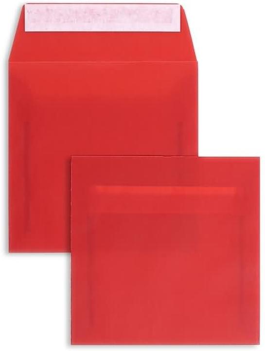 Produktbild Blanke Briefumschläge Offset transparent 170x170mm 100g/qm HK VE=100 Stück intensivrot (100 x)