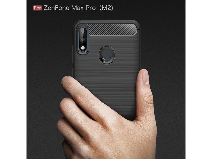 Produktbild Screenguard Asus Zenfone Max Pro M2 Hülle Carbon Brushed Soft TPU (Asus Zenfone Max Pro (M2))