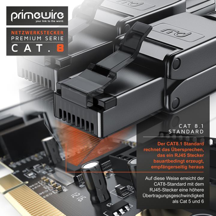 Actual product image Primewire Network connector field-wireable RJ45 CAT 8 - Connector CAT8 for LAN cable / network cable (0.05 m)